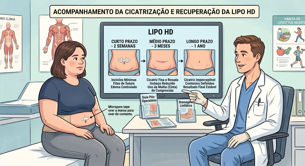 Lipo HD para sobrepeso moderado — acompanhamento de cicatrização na Clínica SER, São Paulo, Estado de São Paulo